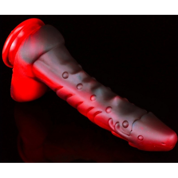 Dildo Dragon Sarkan 19 x 4,5 cm nero-rosso