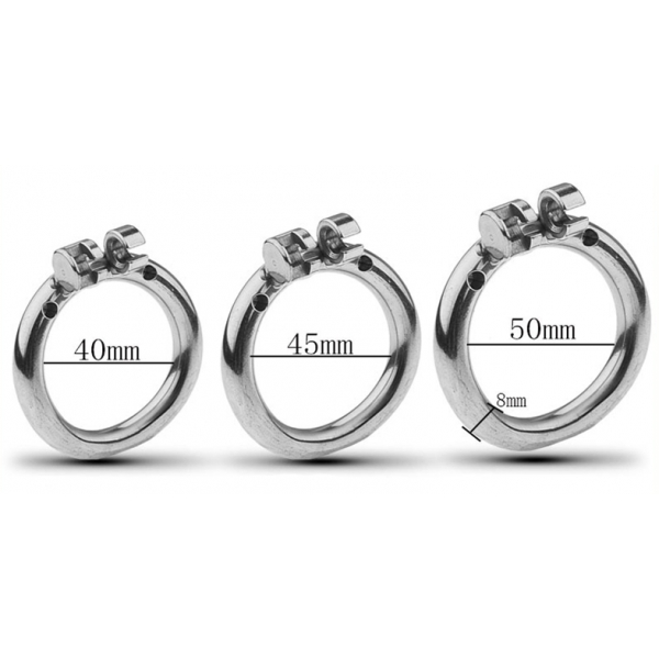 Metal chastity cage Flat 2cm