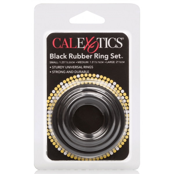Set of 3 Soft Rubber Rings Black