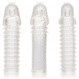 Calexotics Set of 3 Textured Penis Sleeves Ribbed Extend 14 x 4cm