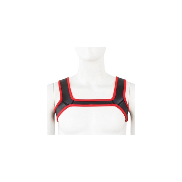 Imbracatura larga in neoprene nera-rossa Should