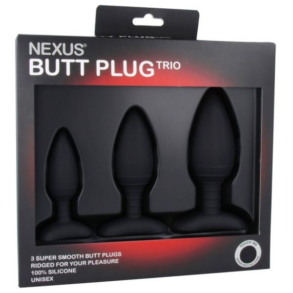 Nexus Trio Set di plug in silicone nero