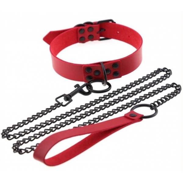 Collar Punk Rojo