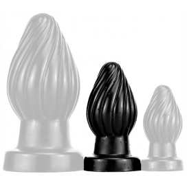 Spiral Silicone Butt Plug M BLACK