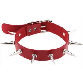 Joy Jewels Piky Lish Spike Necklace Red