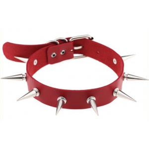 Joy Jewels Piky Lish Spike Necklace Red
