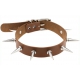 Spikes Punk Neck Collar BROWN