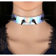 Laser Collar Spikes Punk Neck Collar WHITE