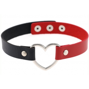 Joy Jewels Collar BICOLOR HEART Negro-Rojo