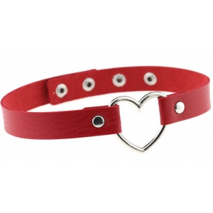 Joy Jewels Metal Heart Collar - 4 Snap RED
