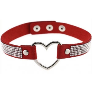 Joy Jewels Heart Strass Neckholder Rot