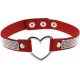Metal Heart Collar With Diamond RED