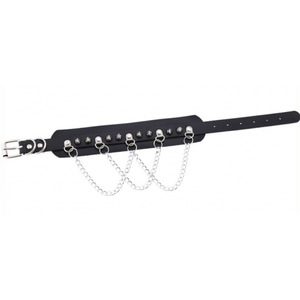 Collare Piky Spike Nero-Argento