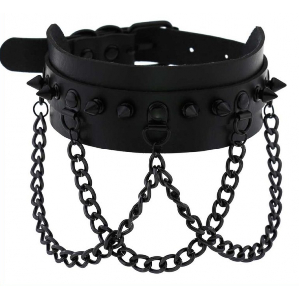 Piky Spiked Collar Negro