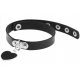 Collana con ciondolo a cuore Punk Goth Collare in pelle NERO