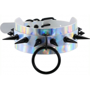 Joy Jewels Collar Strobo Laser Spike Plata-Negro