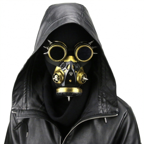 Steampunk Goggles Rivets Splice Mask GOLD