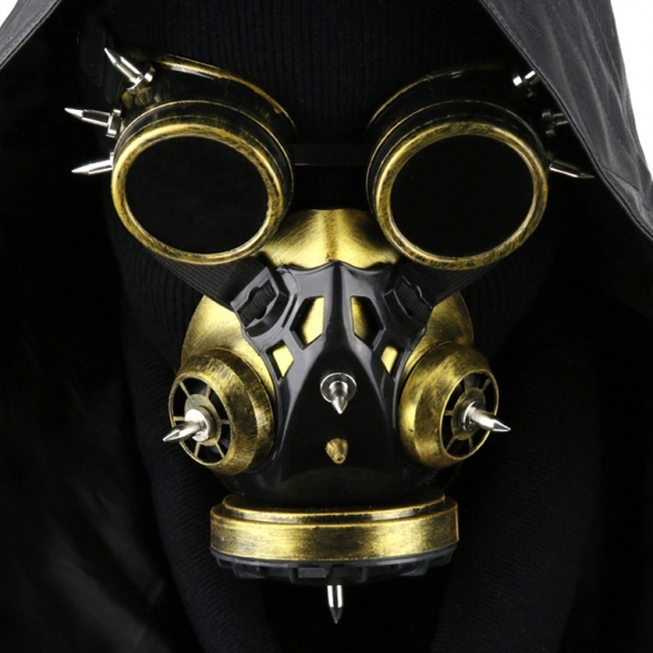 Steampunk Goggles Rivets Splice Mask GOLD