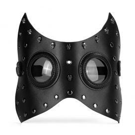 KinkHarness Máscara de calavera de murciélago negra