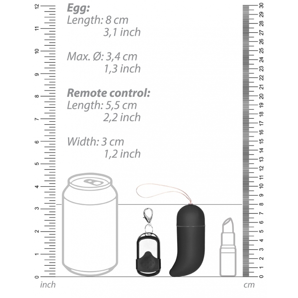 Wireless vibrating egg G-Spot Curve 8.5 x 3.4cm Black