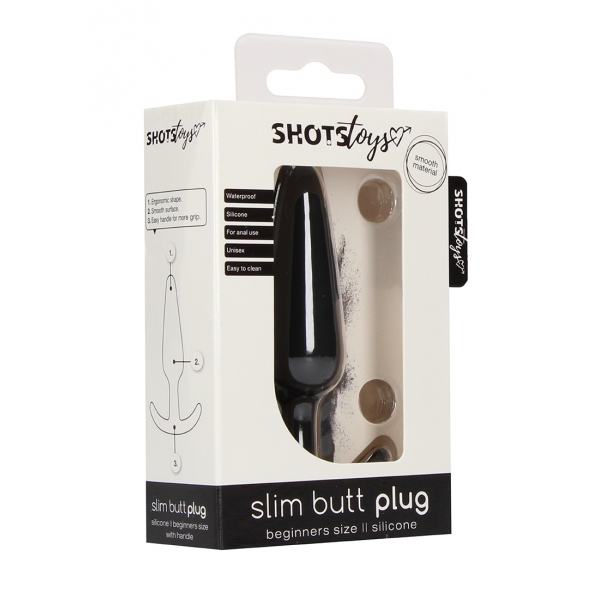 Plug in silicone Slim Butt 7,5 x 2 cm nero