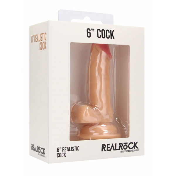 Realistic Cock - 6" - With Scrotum - Skin