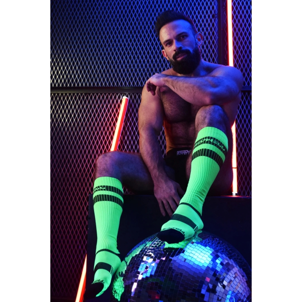 Hohe Socken LOGO KNEE Neon Grün