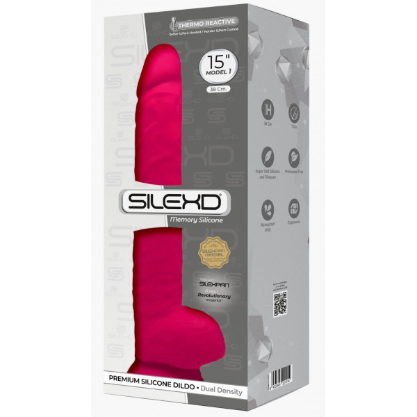 Silexdildo Modell 1 - 15" - 28 x 6.4cm Pink