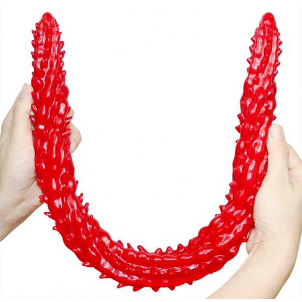 Dildo lungo bardato 60 x 4 cm rosso