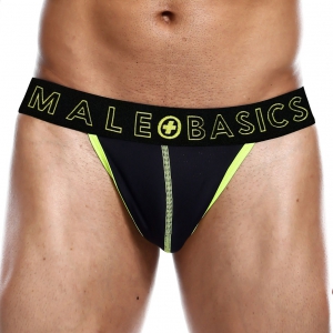 MALE BASICS Tanga NEON MaleBasics Negro-Amarillo