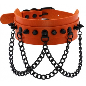 Joy Jewels Piky Orange spiked collar