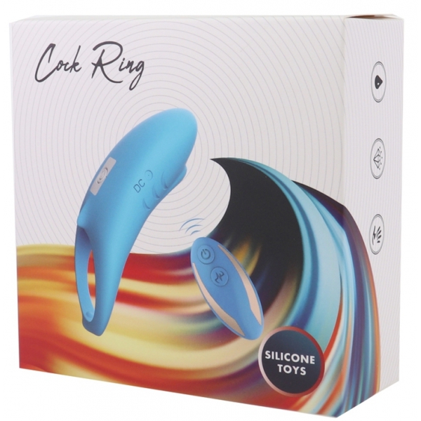 Anillo de pene vibrador Shark 29mm Azul