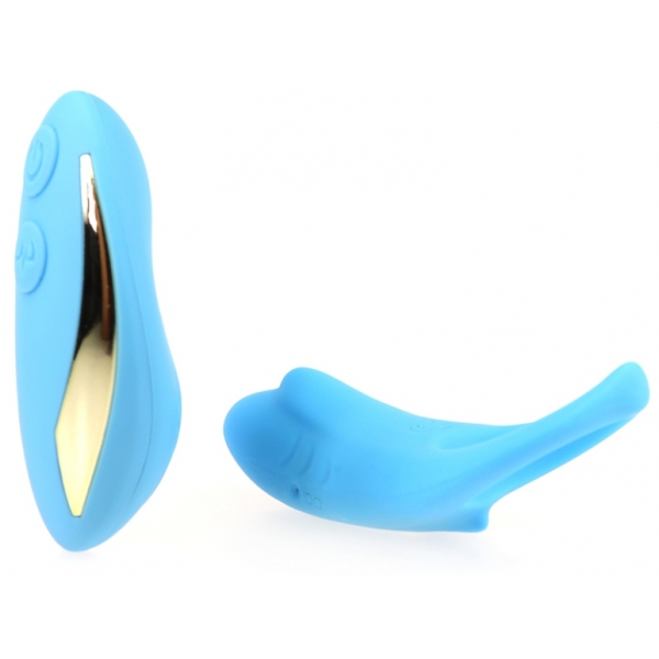 Shark Remote Control Silicone Cock Ring Blue