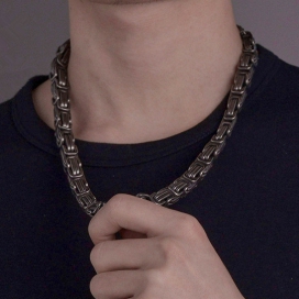Malejewels Collar de metal Celest 60cm