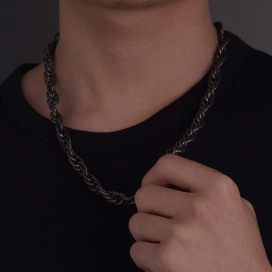 Malejewels Metal necklace Enlace 60cm