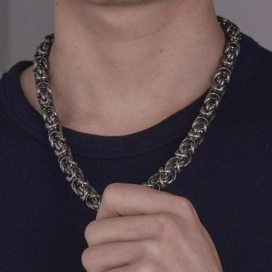 Malejewels Collar de metal VINTAGE 60cm