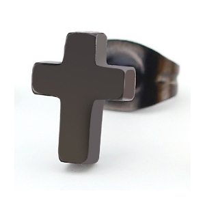 Malejewels Orecchino CROSS Nero