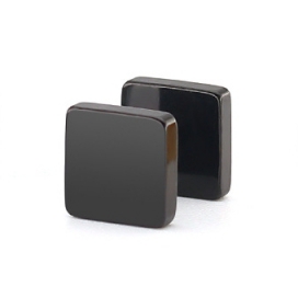 Stainless Square Earring Stud BLACK