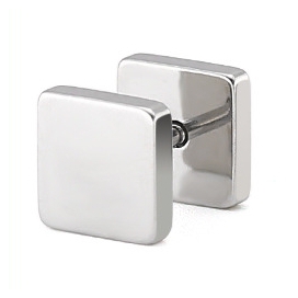 Stainless Square Earring Stud SILVER