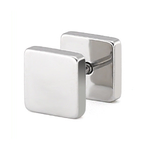 Malejewels Pendiente SQUARE Plata