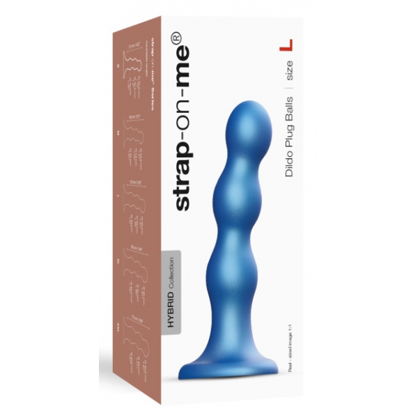 Plug Palline in silicone Strap-On-Me L 15 x 3,9 cm Blu