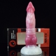 White Base Peach Silica Gel Dildo - 11