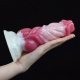 White Base Peach Silica Gel Dildo - 12