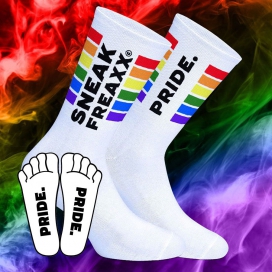 SneakFreaxx Pride white socks