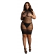 Vestido Sexy Tamanho Grande HIGH LACE Preto