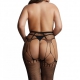 PANTYHOSE NET Black Fishnet Suspender Tights