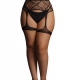 GARTERBELT Fishnet Suspender Belt Preto