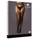 Fishnet stockings and garter belt OPEN DESIGN Black