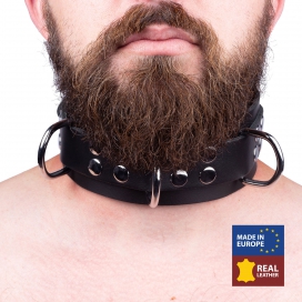The Red Ultra Black Leather Collar