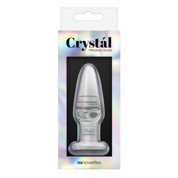 Glass Plug Crystal Tapered S 7 x 2.3cm